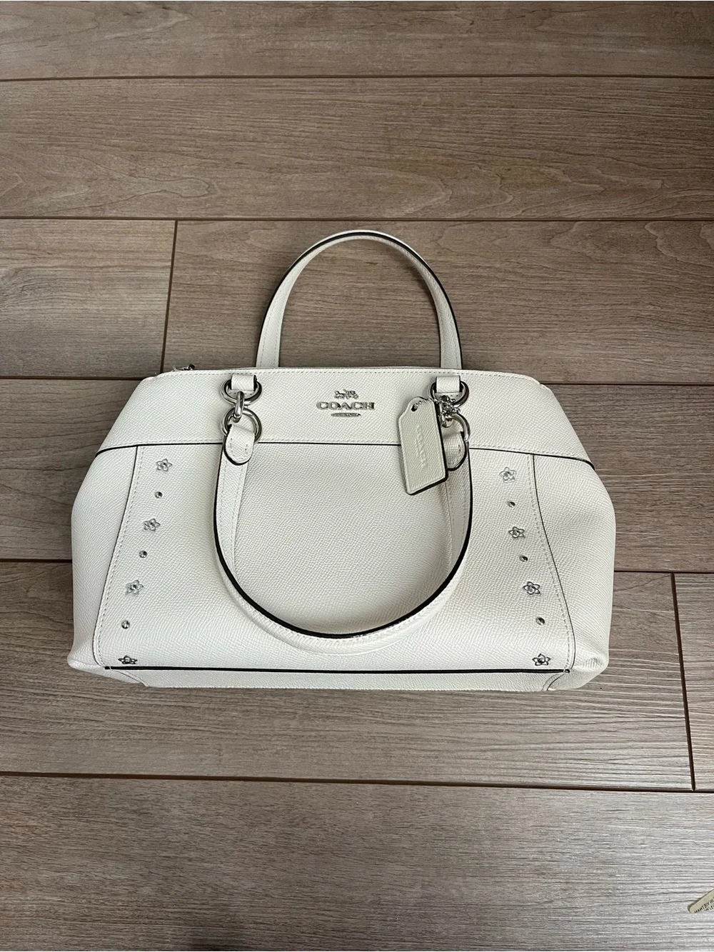 Coach Leather Satchel with Stud Accents